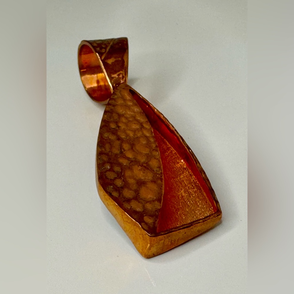 RARE Jay King Signed Desert Rose Trading Copper Lapis Necklace Pendant 3” - Picture 6 of 10